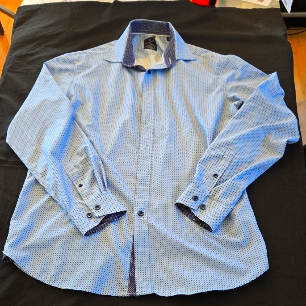 Men's Blue Construct Patterned Shirt